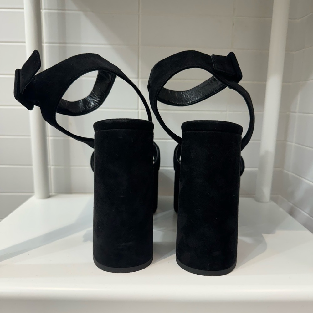 Miu Miu black suede platform sandals with ankle strap - Picture 4 of 4